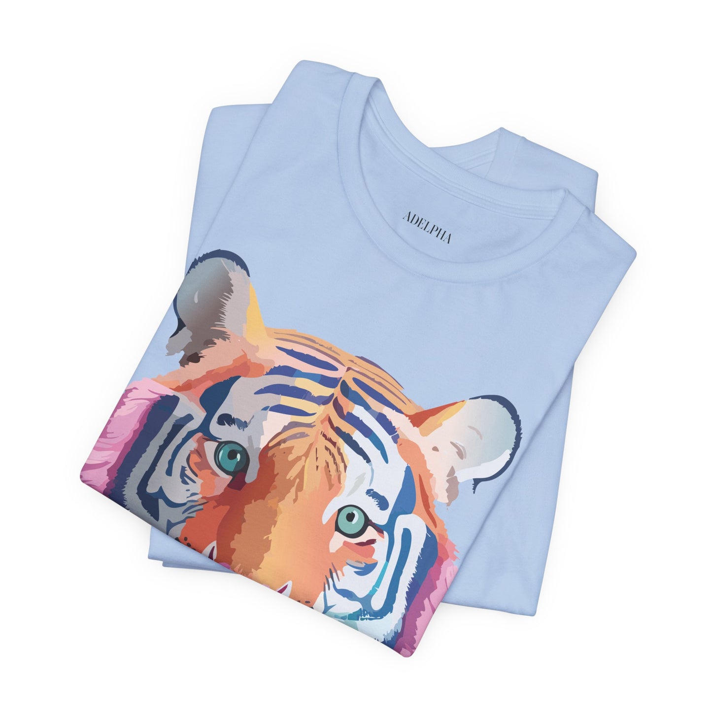 Natural Cotton Tee Shirt with Tiger