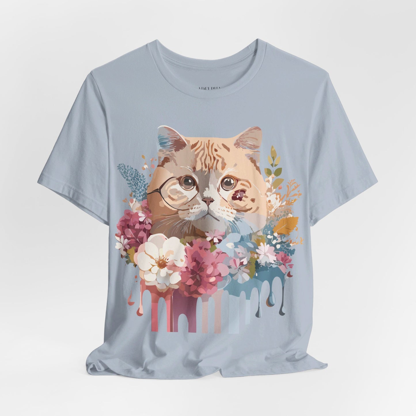 Natural Cotton Tee Shirt with Cat