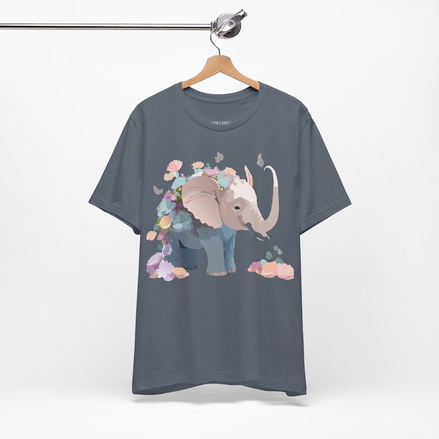 T-Shirt aus natürlicher Baumwolle mit Elefant