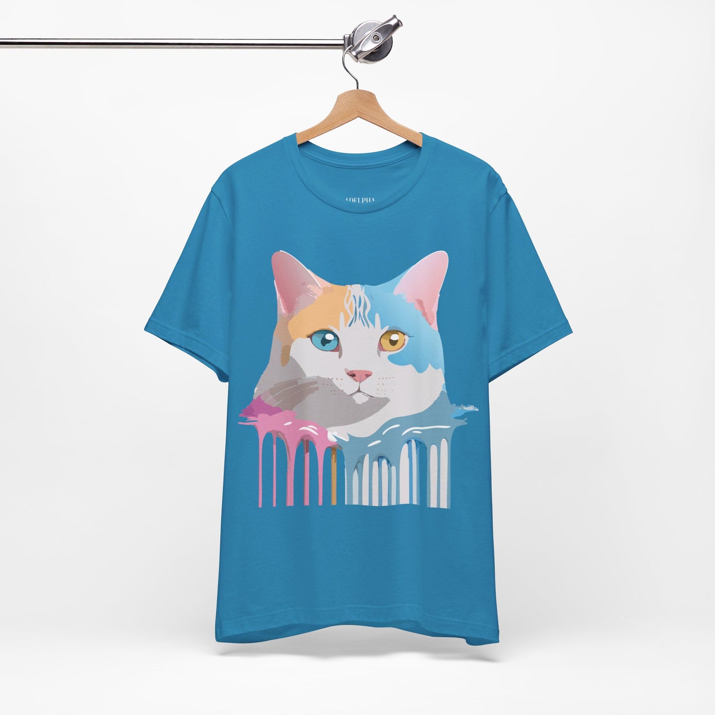 Natural Cotton Tee Shirt with Cat