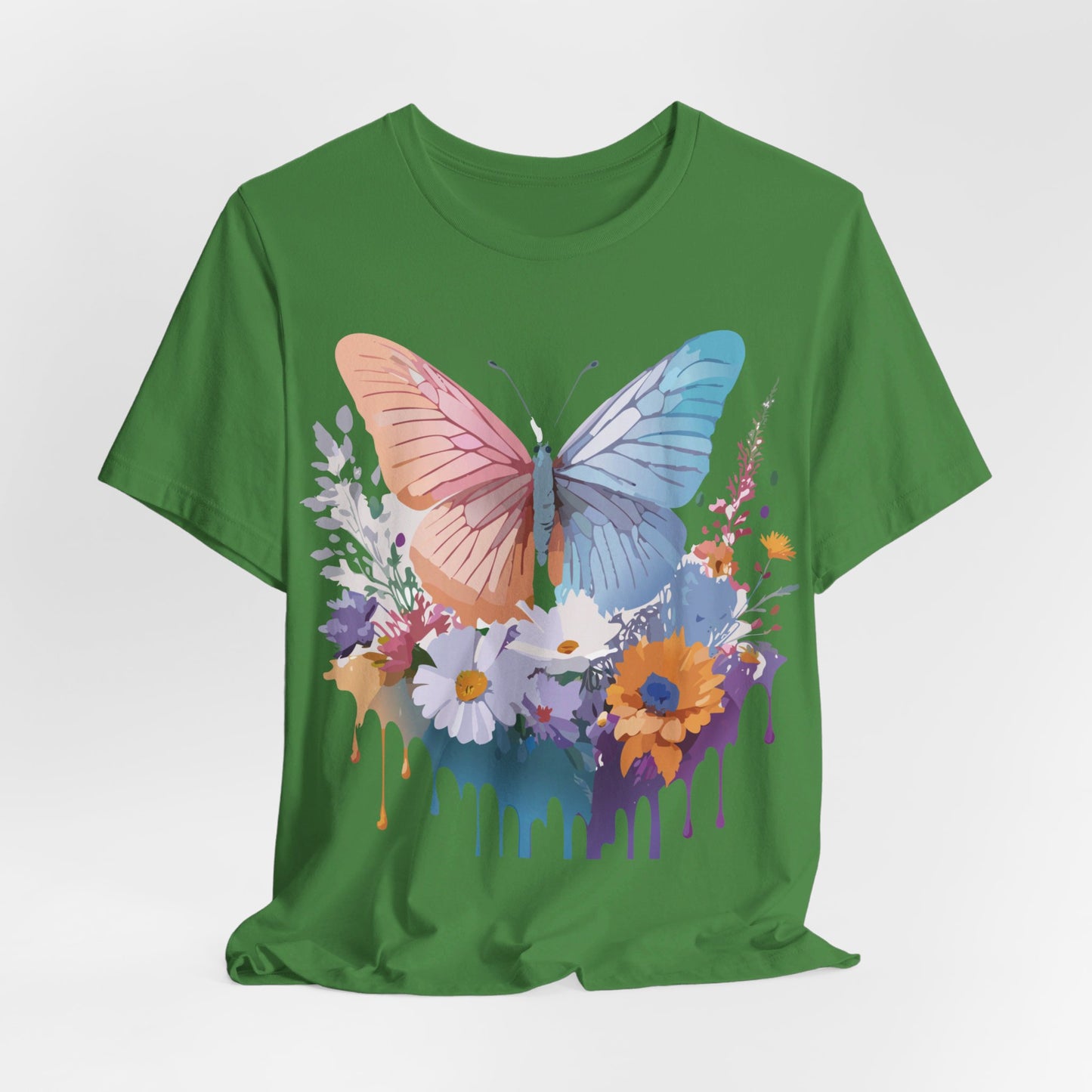 Natural Cotton Tee Shirt with Butterfly