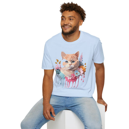 Cat Shirt Unisex Kitten Tee Softstyle Gildan 64000 Cotton Tee