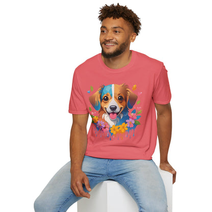 Dog Shirt Unisex Animal Tee 100 Percent Cotton Gildan Softstyle 64000