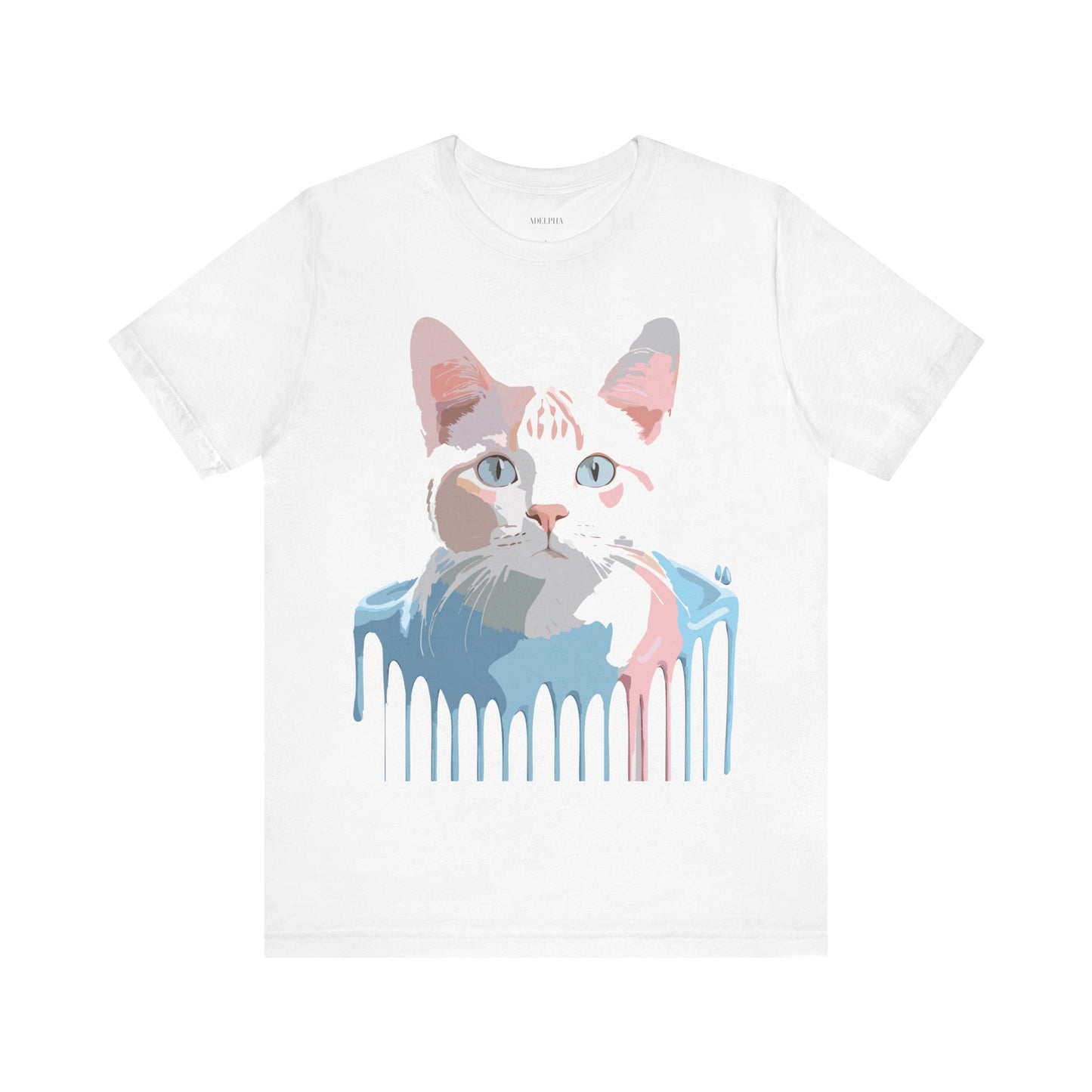 Natural Cotton Tee Shirt with Cat