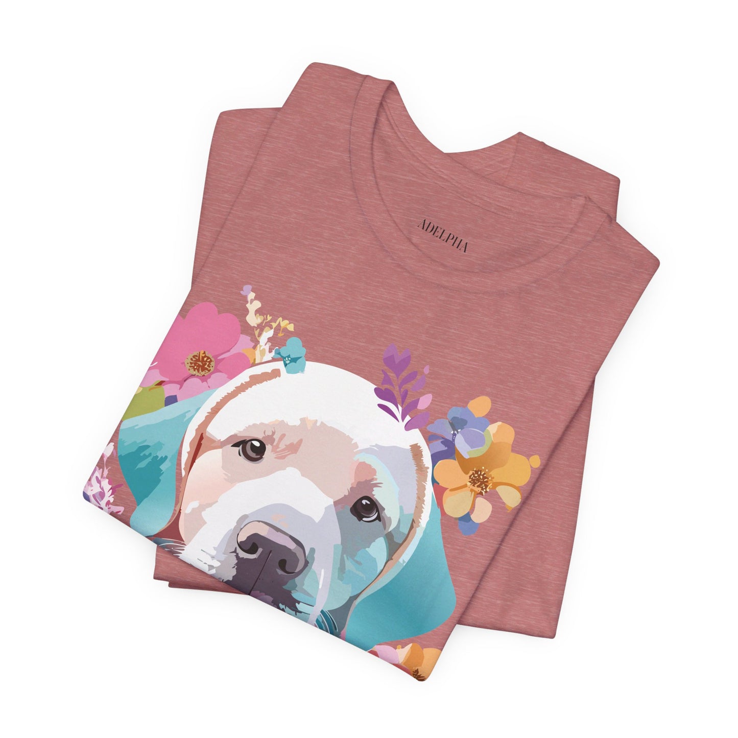 Natural Cotton Tee Shirt with Dog