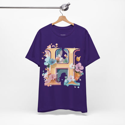 Natural Cotton Tee Shirt - Letters Collection - H Printify
