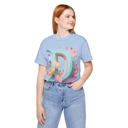 Natural Cotton Tee Shirt - Letters Collection - D Printify