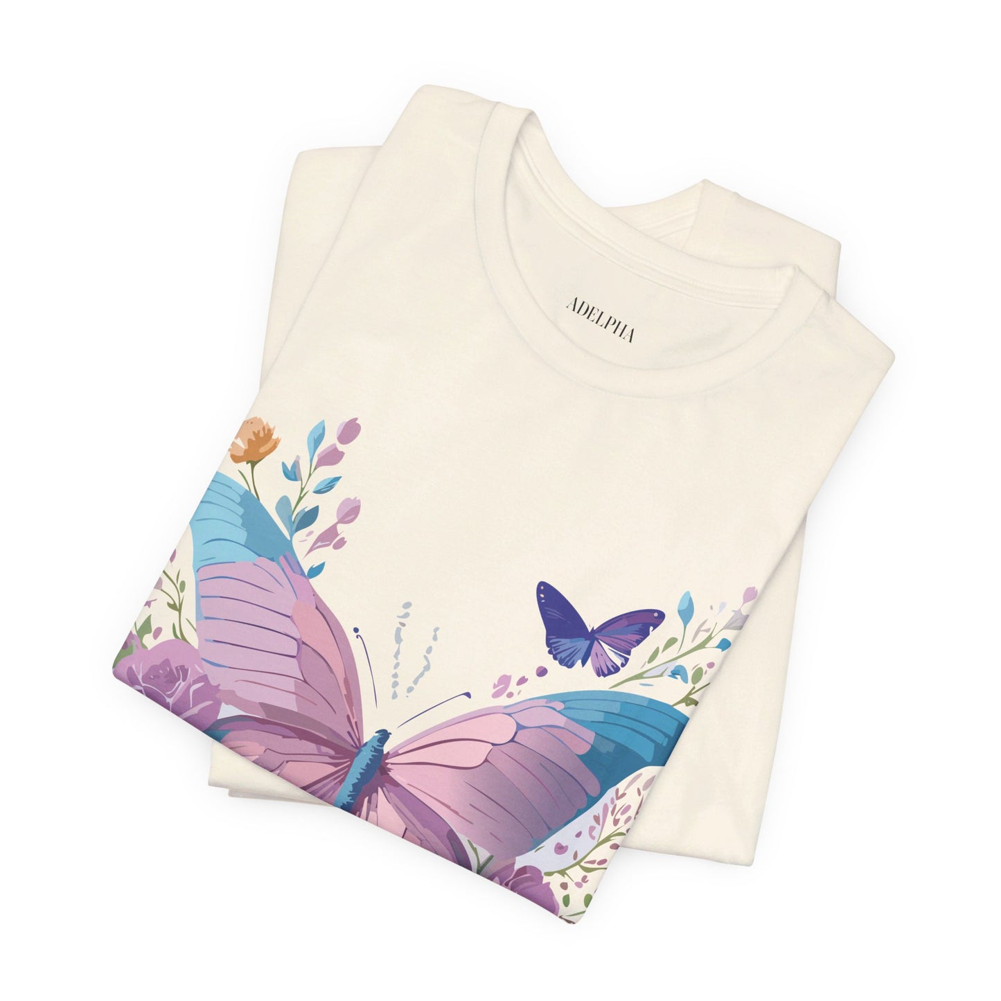 T-shirt en coton naturel avec papillon