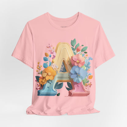 Natural Cotton Tee Shirt - Letters Collection - A Printify