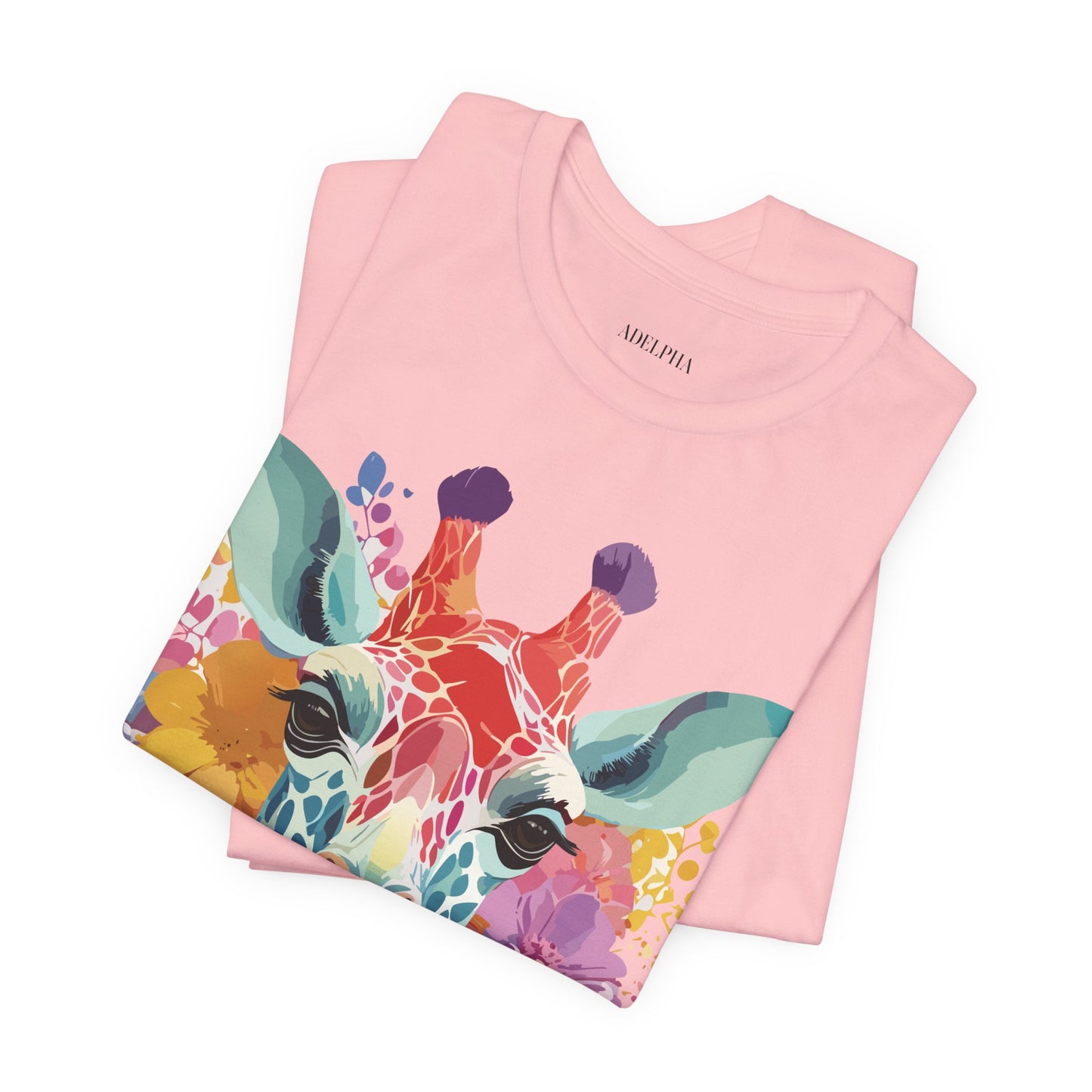 Natural Cotton Tee Shirt with Giraffe