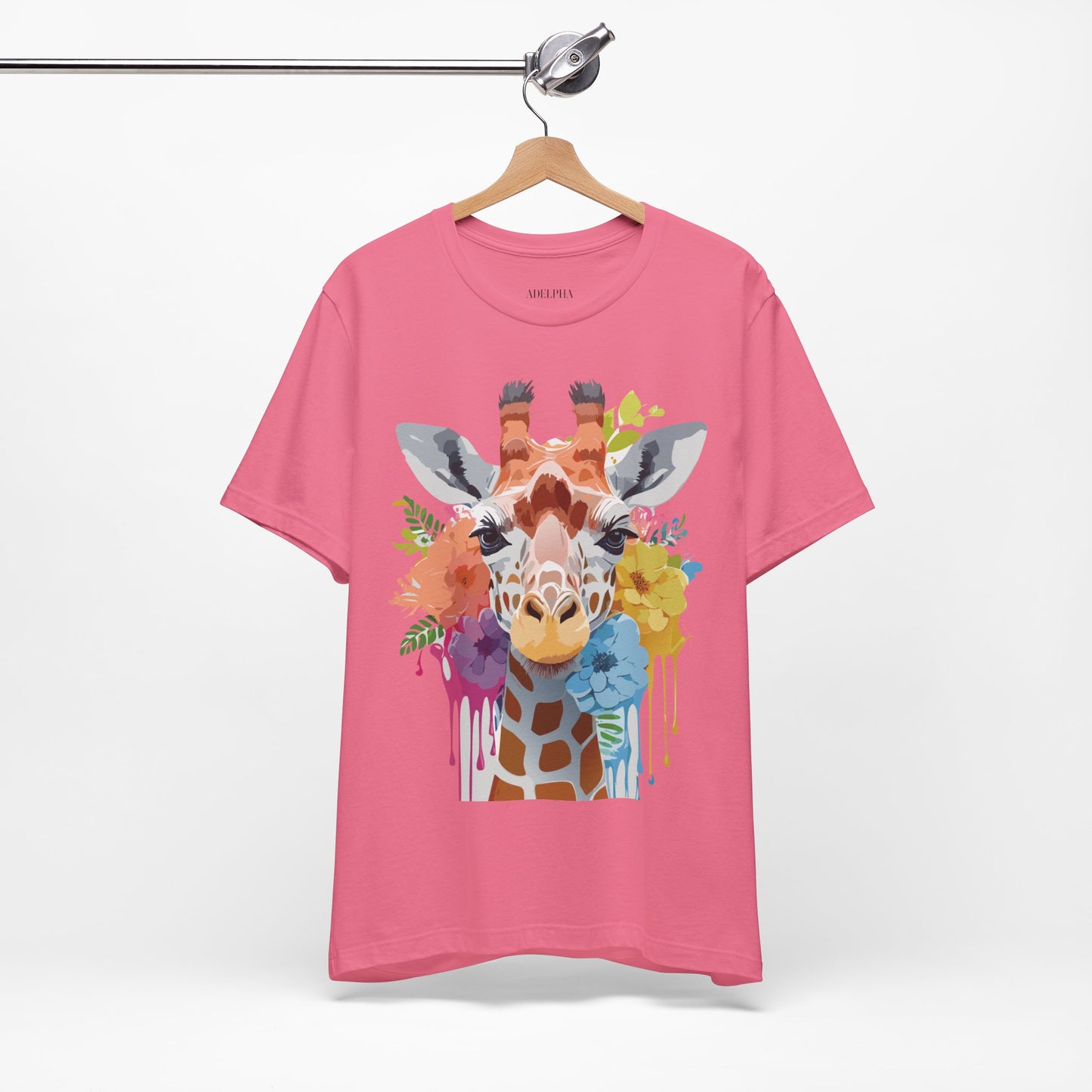 Natural Cotton Tee Shirt with Giraffe