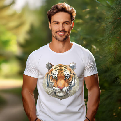 Wild Tiger Face Graphic T-Shirt Unisex Cotton Animal Design Wildlife Tee 1
