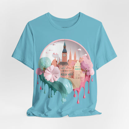 Natural Cotton Tee Shirt - Beautiful Places Collection - Prague Printify