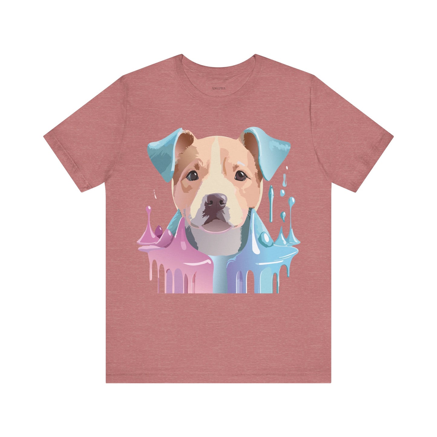 Natural Cotton Tee Shirt with Dog