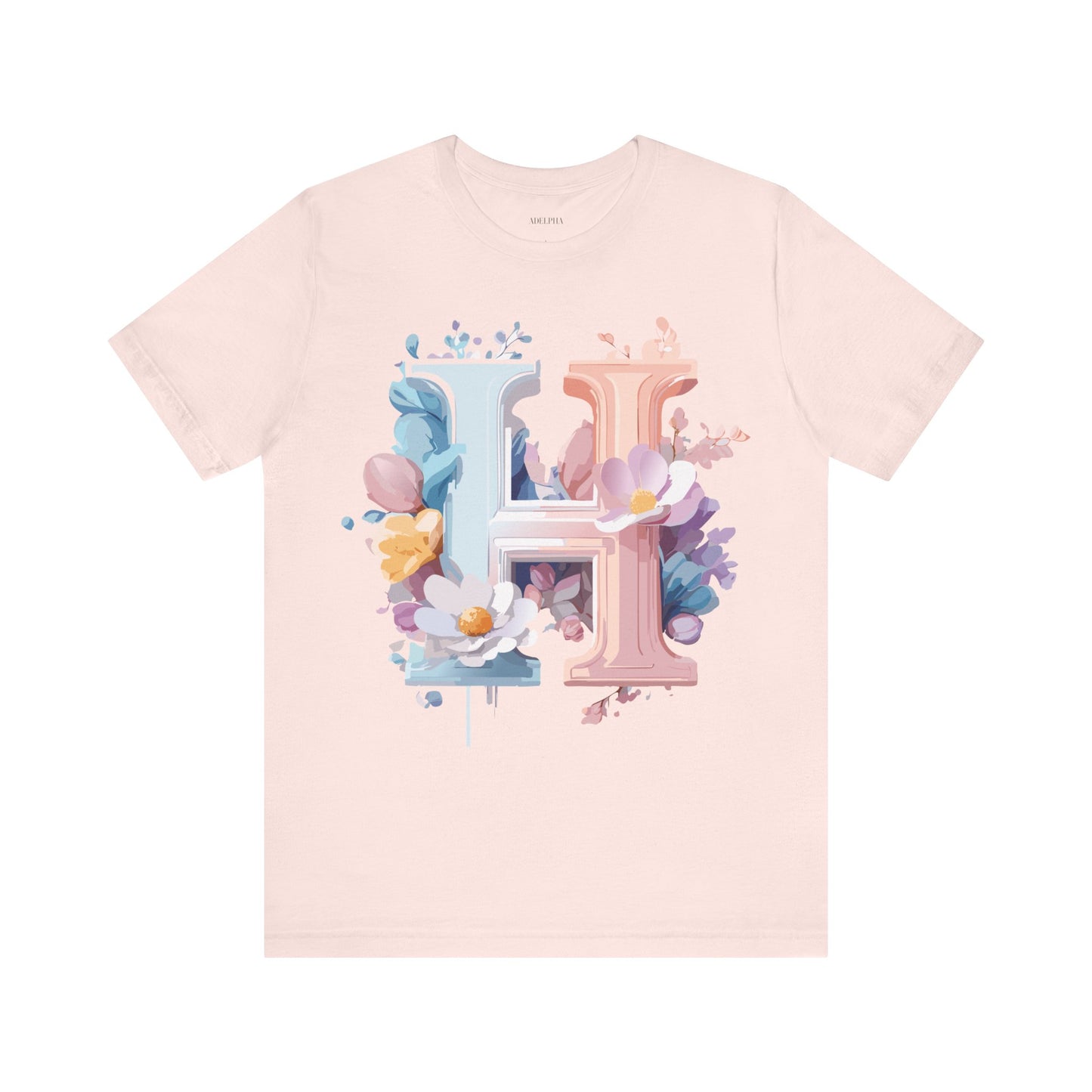 Natural Cotton Tee Shirt - Letters Collection - H