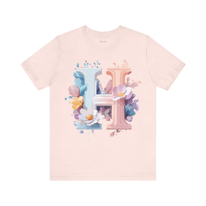 Natural Cotton Tee Shirt - Letters Collection - H Printify