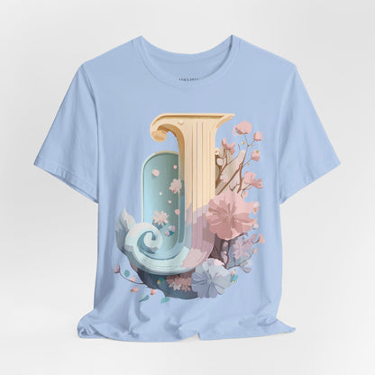 Natural Cotton Tee Shirt - Letters Collection - J Printify
