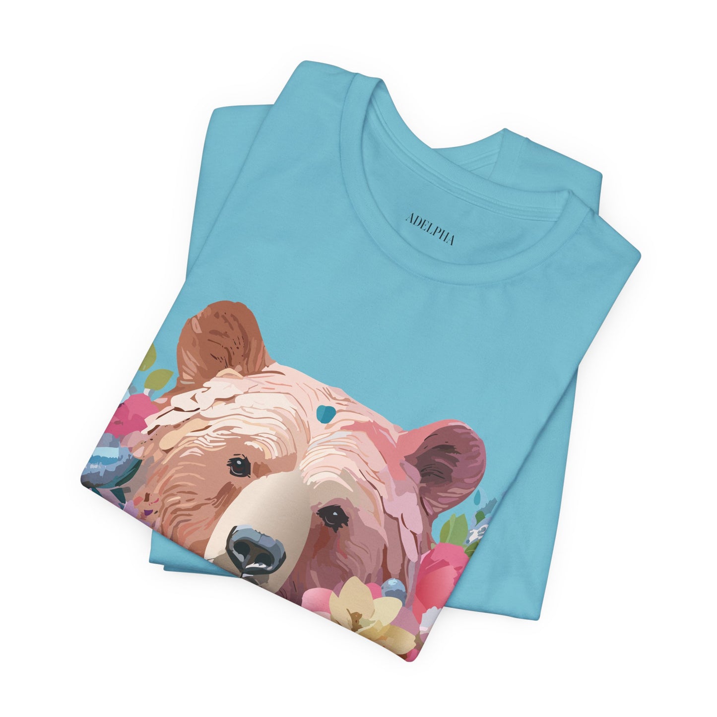 Natural Cotton Tee Shirt with Bear