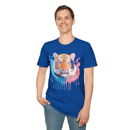 Tiger Shirt Unisex Animal Print Tee Gildan Softstyle 64000 Cotton