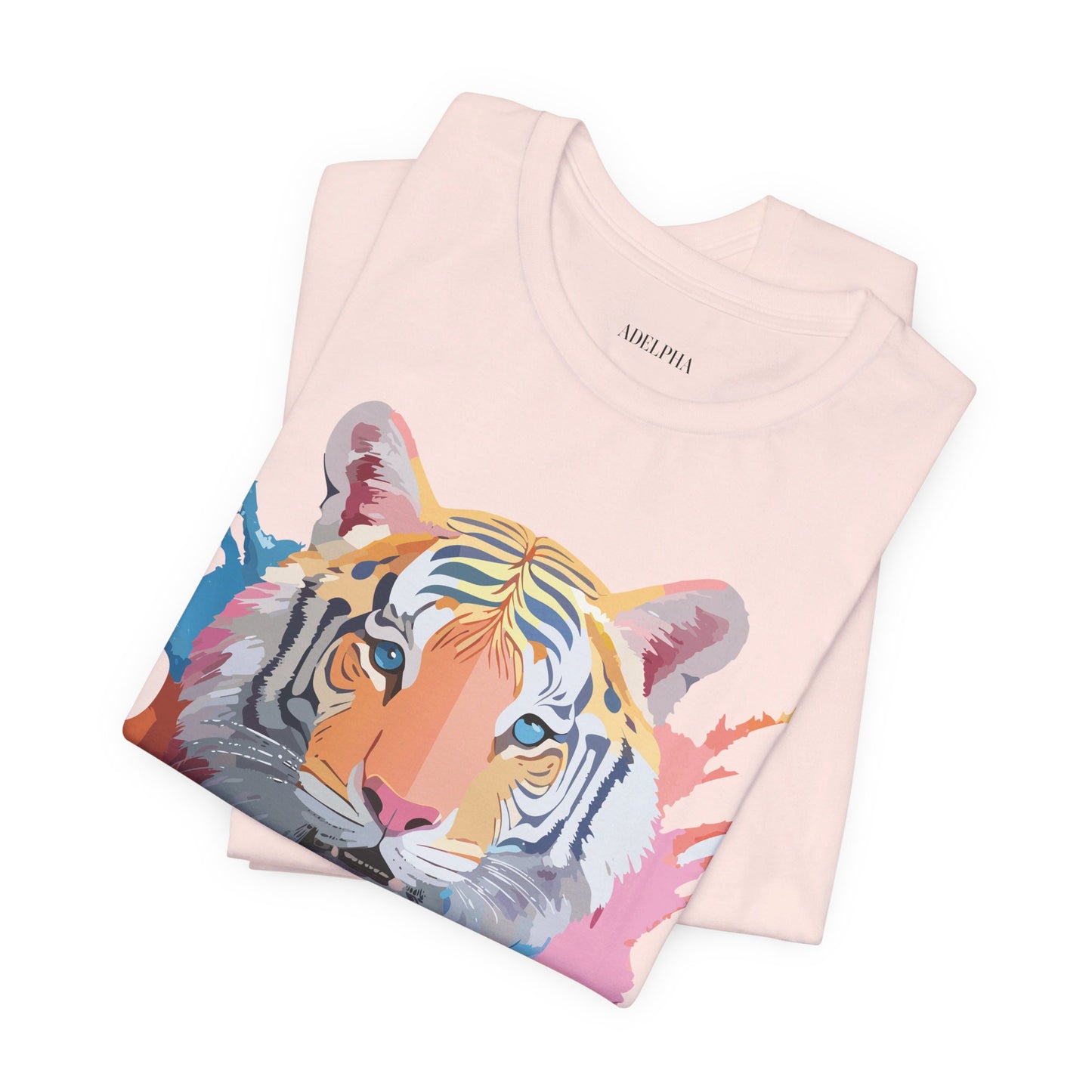 Natural Cotton Tee Shirt with Tiger