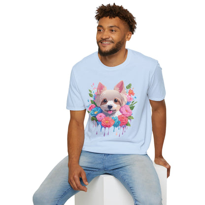 Unisex Gildan Softstyle Animal Print Dog Shirt Tee 100 Percent Cotton