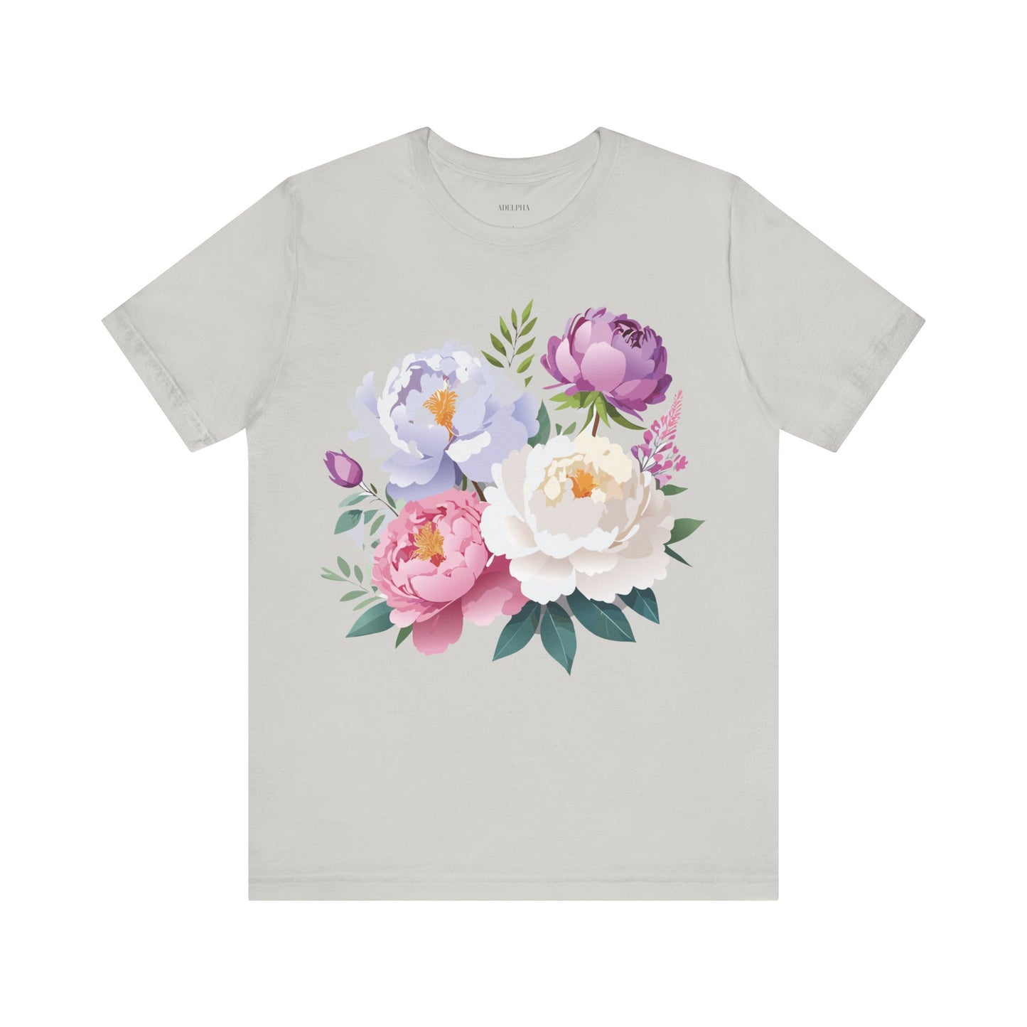 T-shirt en coton naturel avec fleurs