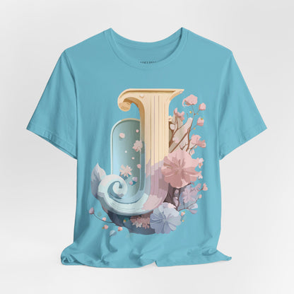 Natural Cotton Tee Shirt - Letters Collection - J Printify
