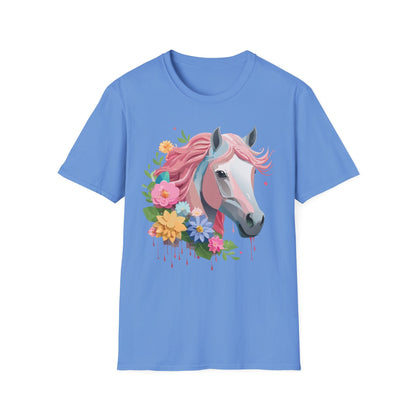 Unisex Horse Shirt Softstyle Cotton Tee With Animal Print Design