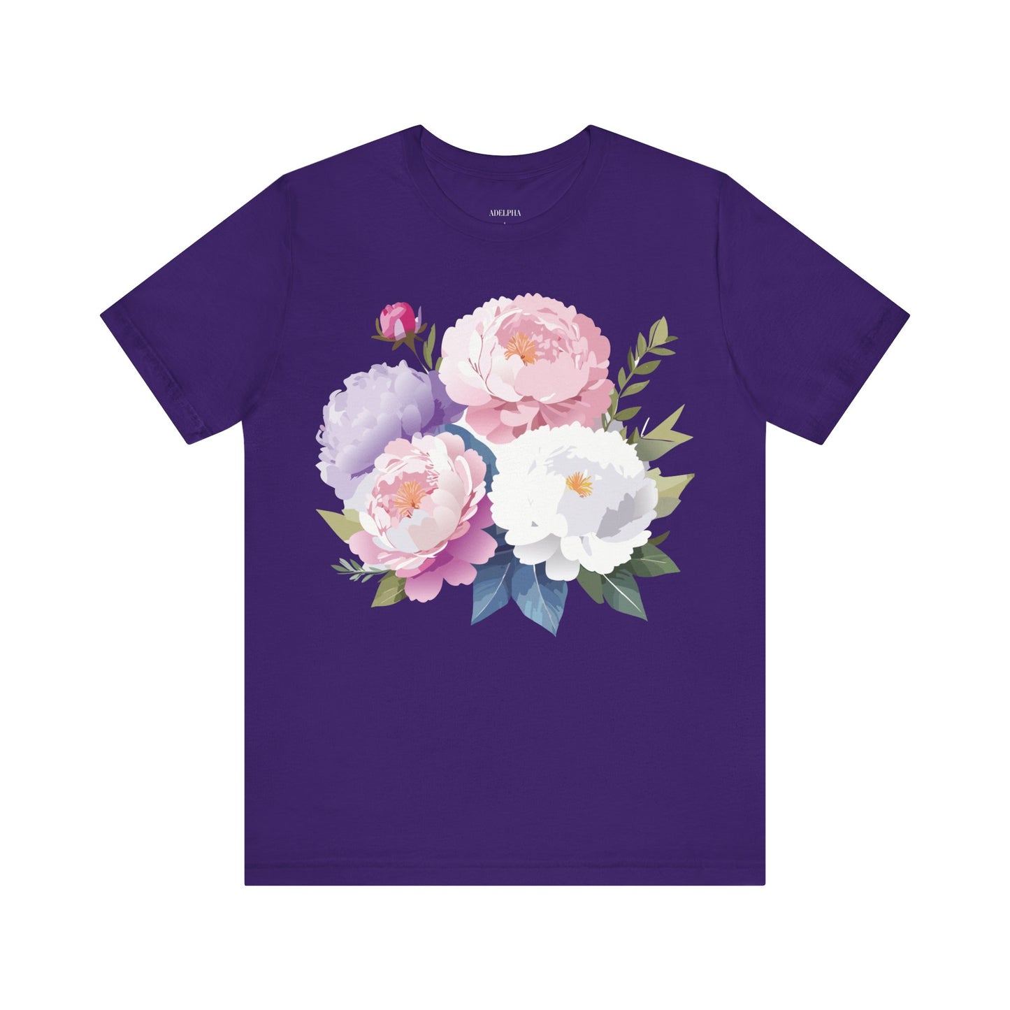 Natural Cotton Tee Shirt with Flowers