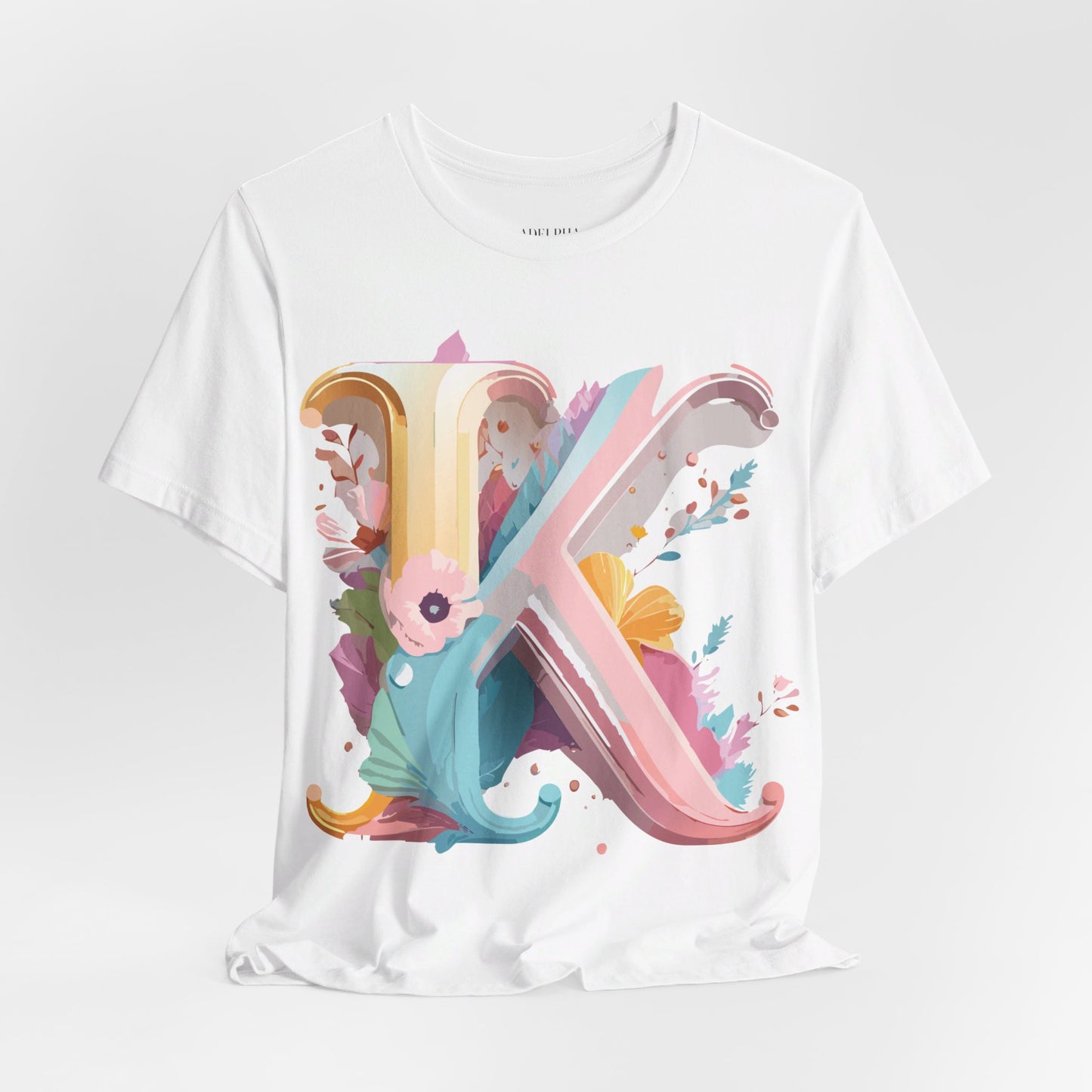 Natural Cotton Tee Shirt - Letters Collection - K