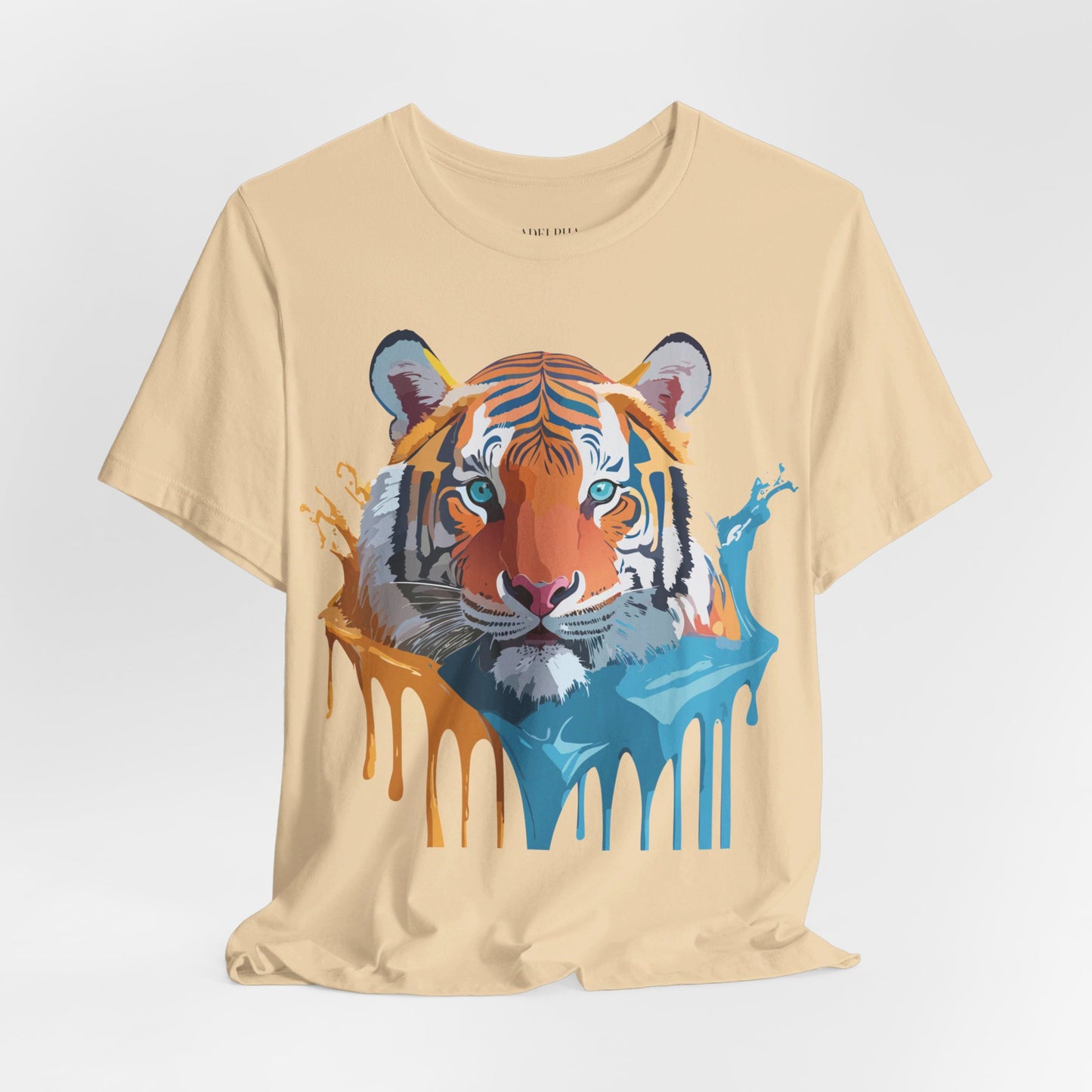 T-shirt en coton naturel avec motif tigre