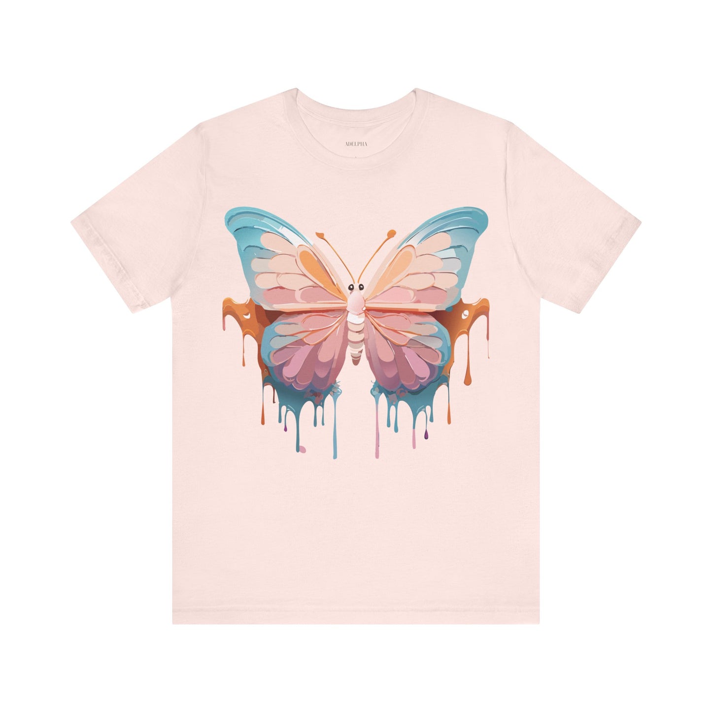 Natural Cotton Tee Shirt with Butterfly