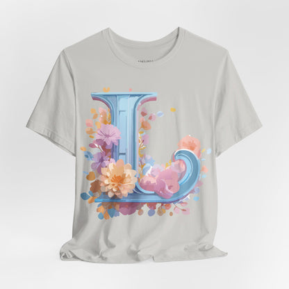 Natural Cotton Tee Shirt - Letters Collection - L Printify
