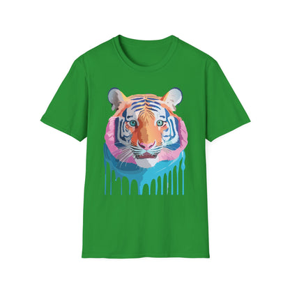 Tiger Print Unisex Softstyle Breathable Cotton Tee 64000 Gildan Shirt