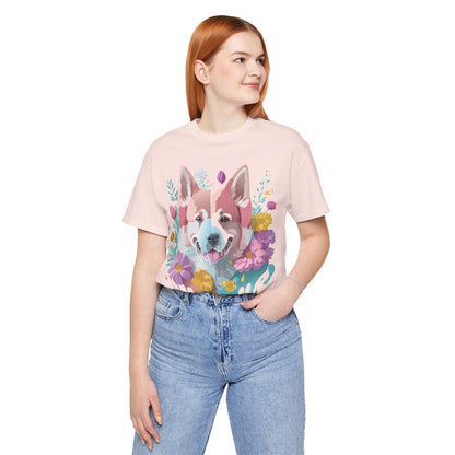 Natural Cotton Tee Shirt with Dog Printify