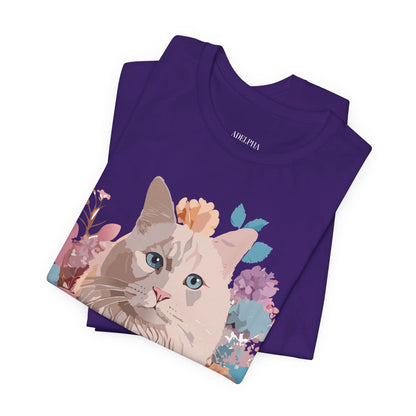 Natural Cotton Tee Shirt with Cat Printify