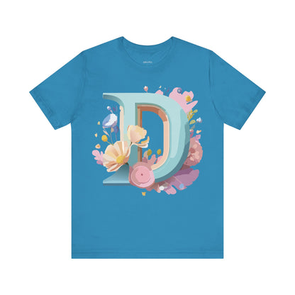 Natural Cotton Tee Shirt - Letters Collection - D Printify