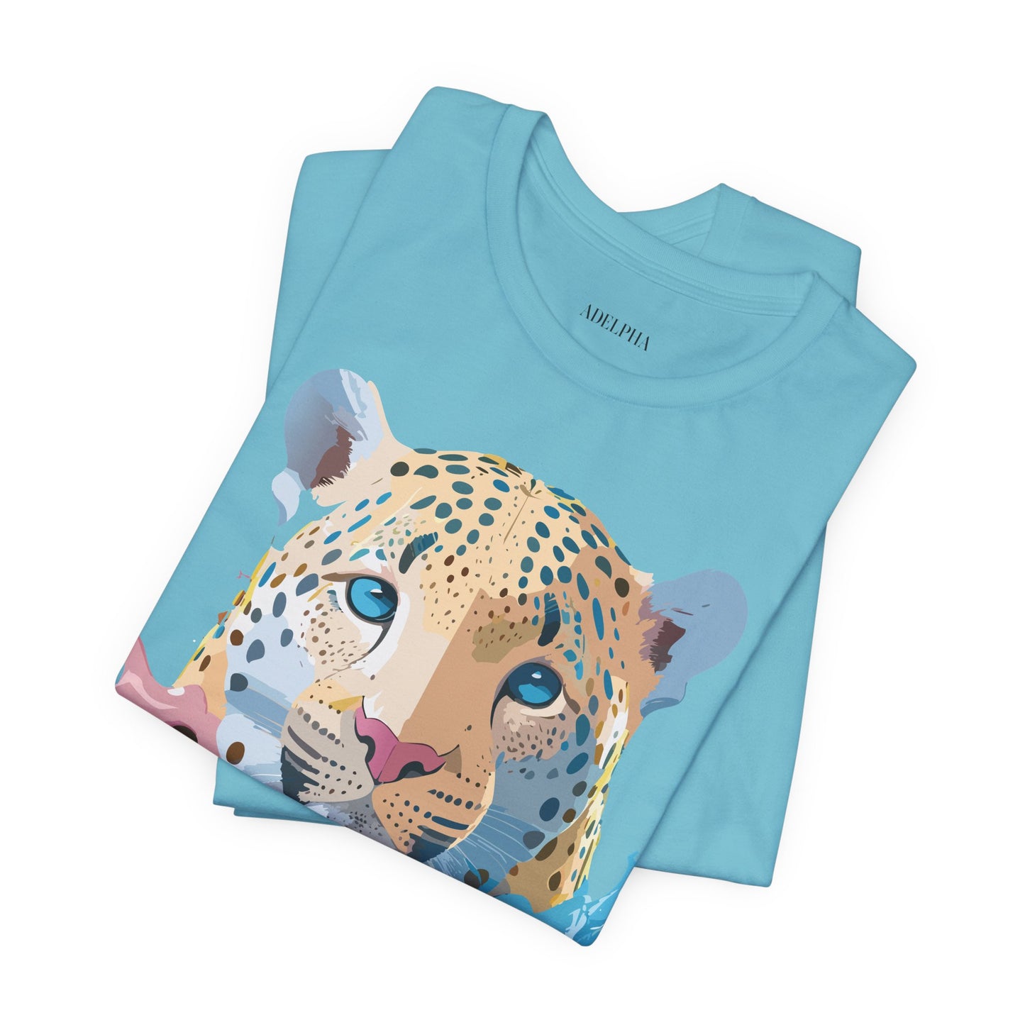 Natural Cotton Tee Shirt with Cheetah