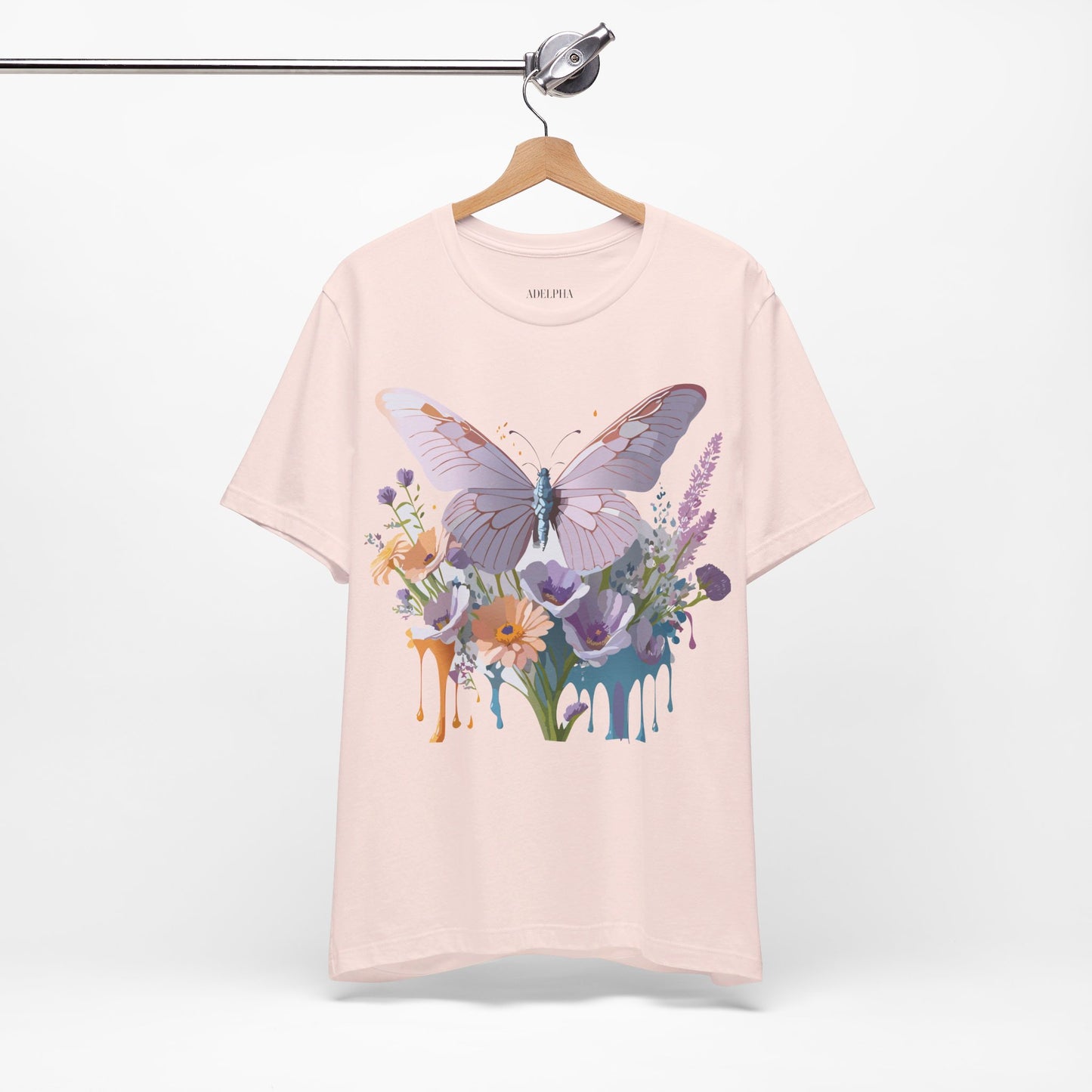 T-Shirt aus natürlicher Baumwolle mit Schmetterling