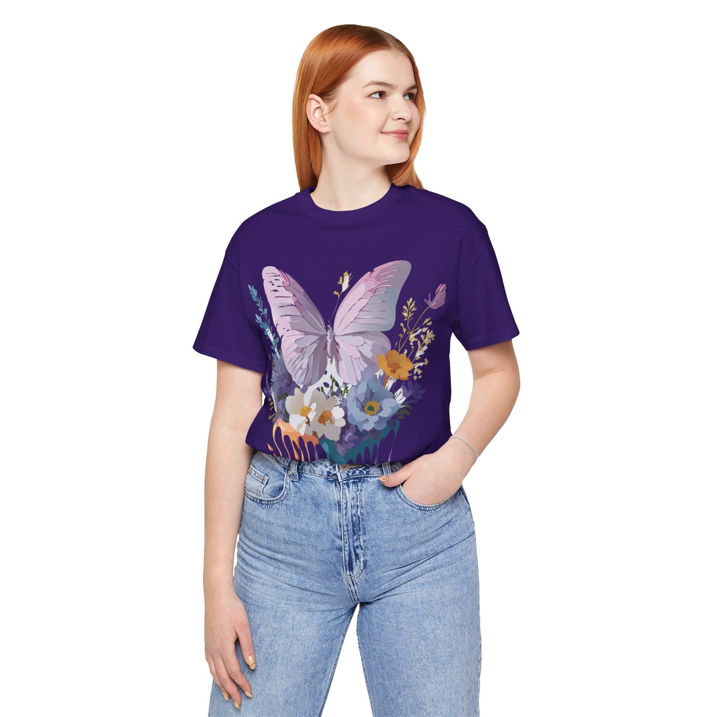 T-shirt en coton naturel avec papillon