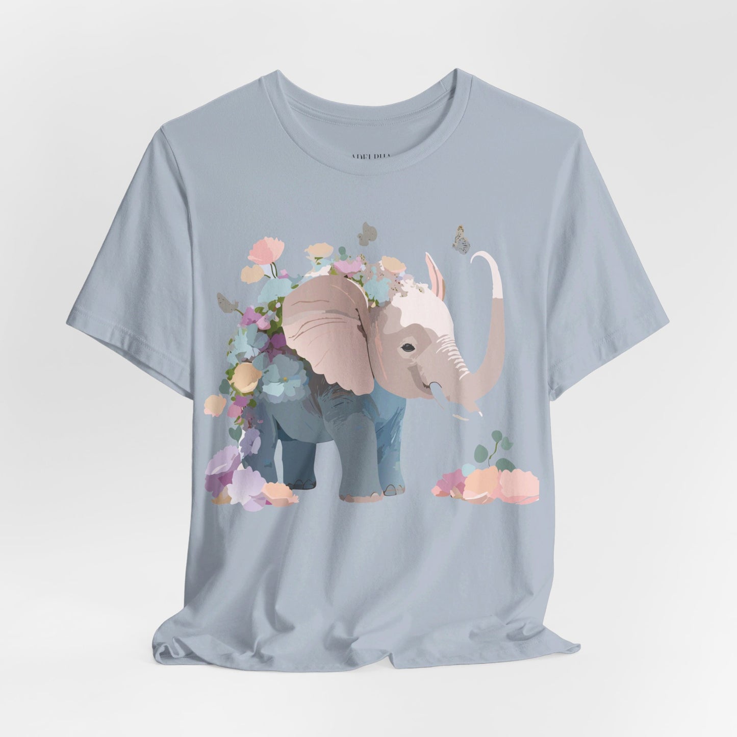 Natural Cotton Tee Shirt with Elephant