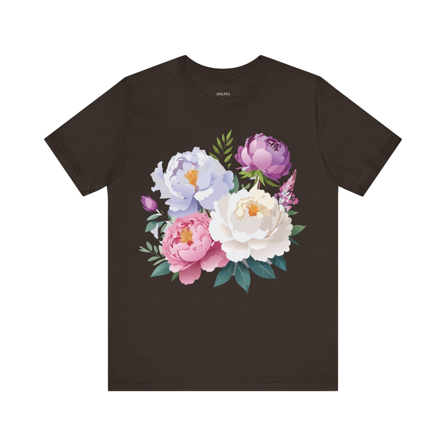 T-shirt en coton naturel avec fleurs