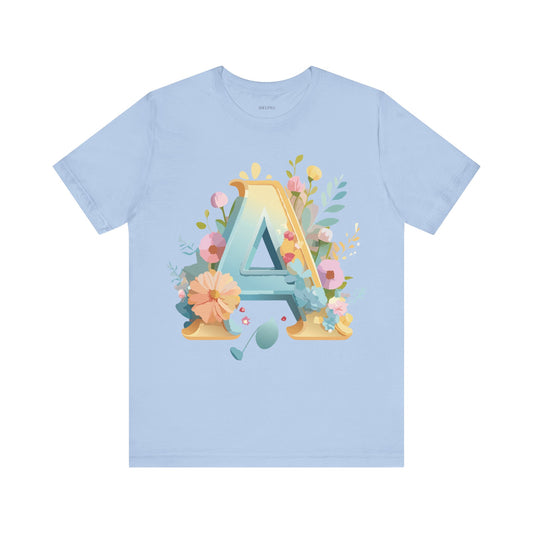 Natural Cotton Tee Shirt - Letters Collection - A