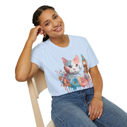 Cat Shirt Unisex Tee Softstyle 64000 Gildan Ring Spun Cotton