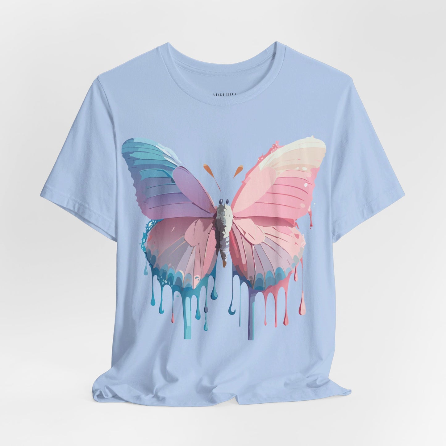 Natural Cotton Tee Shirt with Butterfly