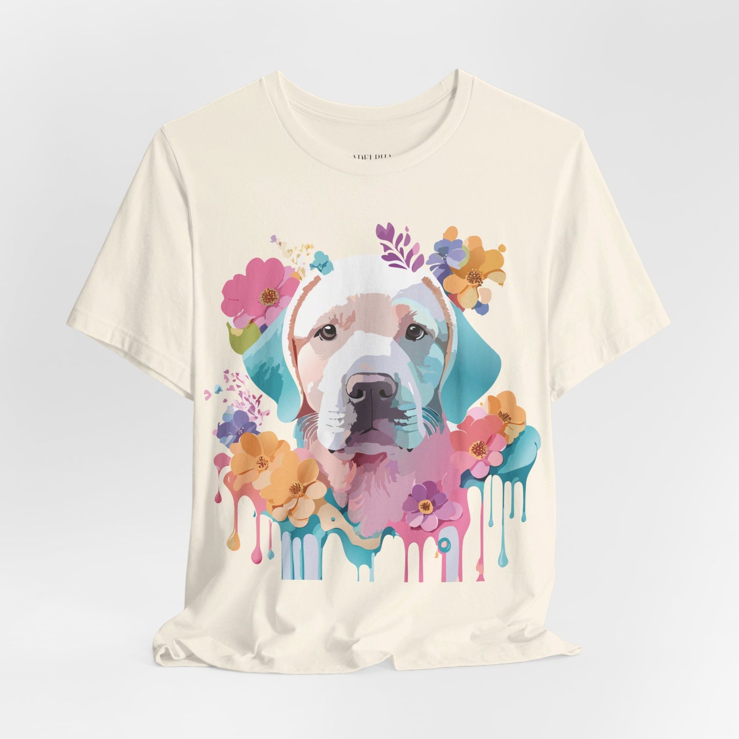 T-Shirt aus natürlicher Baumwolle mit Hund