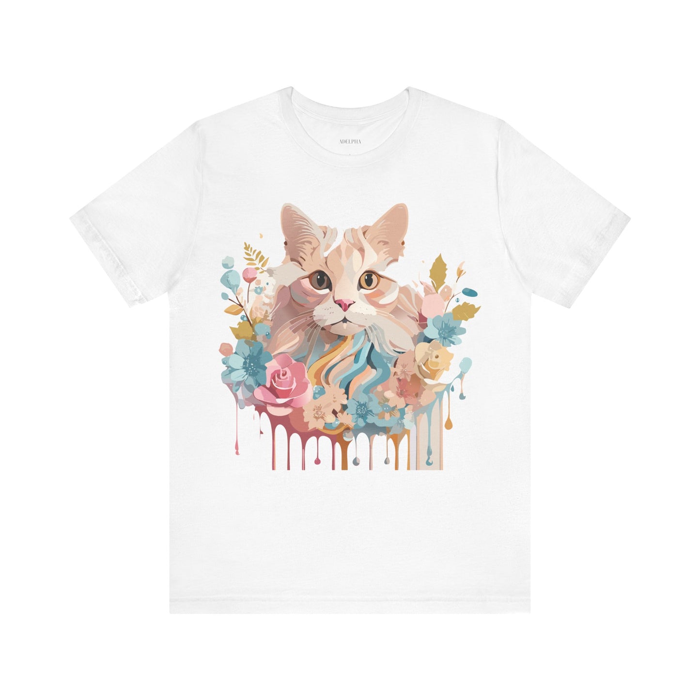 Natural Cotton Tee Shirt with Cat