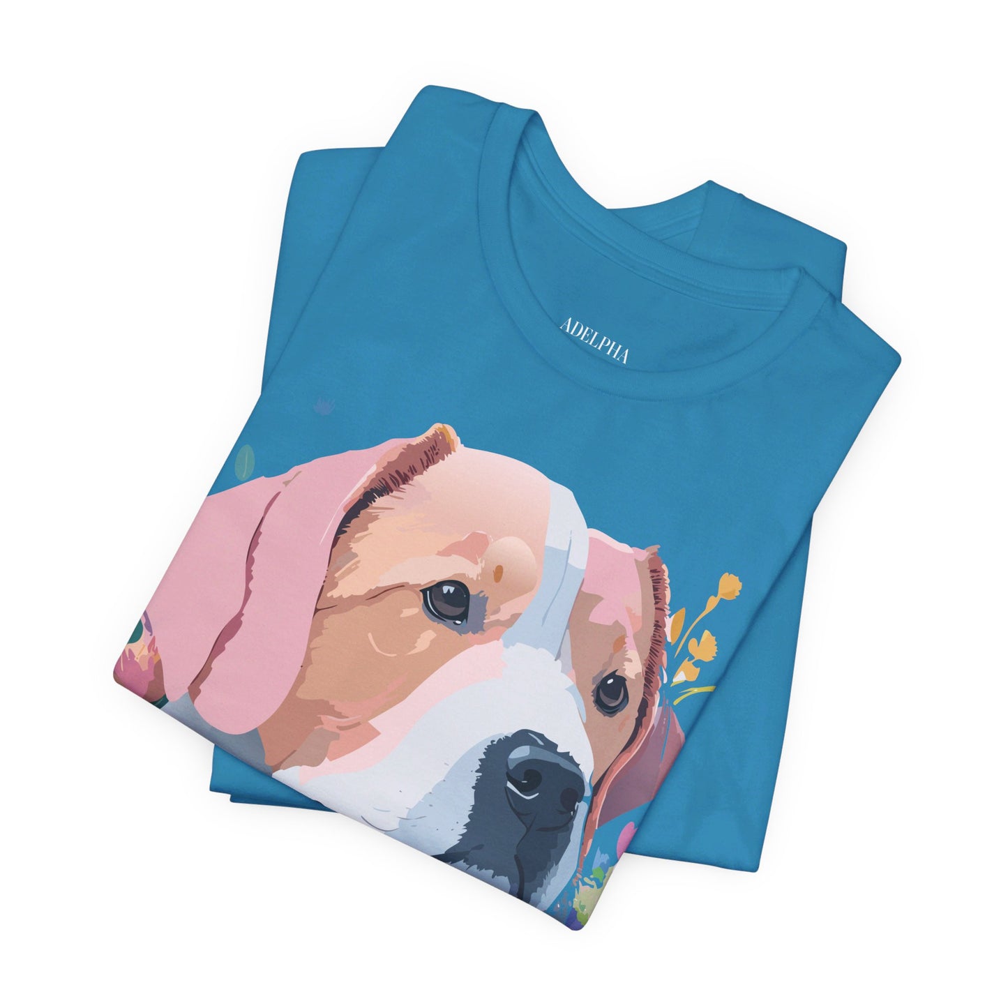 T-Shirt aus natürlicher Baumwolle mit Hund