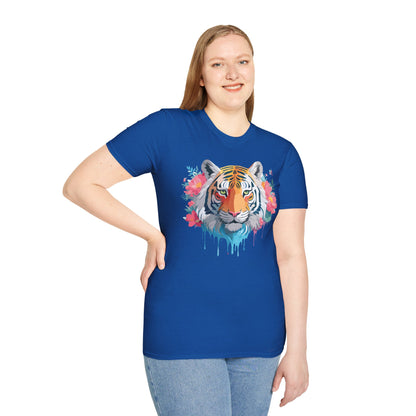 Tiger Shirt Unisex Animal Tee 100 Percent Ring Spun Cotton Softstyle
