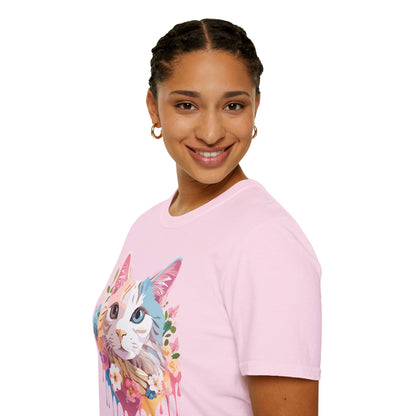 Cat Shirt Unisex Softstyle Tee 100 Percent Ring Spun Cotton Kitten Tee